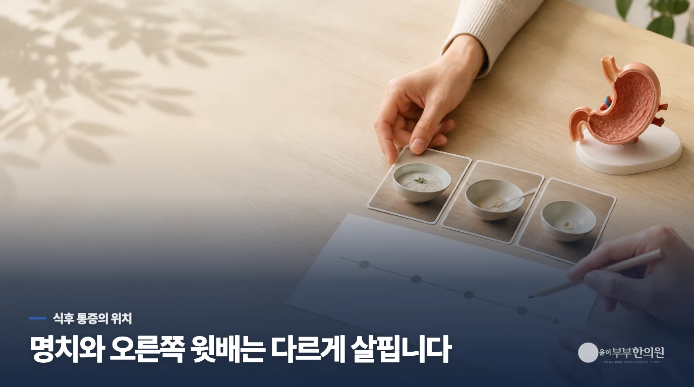 식사 뒤 아픈 자리가 어디인지부터 살펴야 합니다