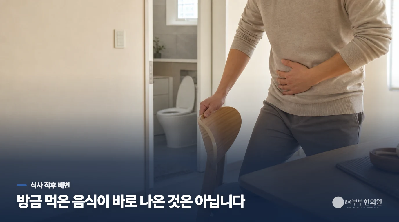밥을 먹자마자 화장실을 찾게 된다면