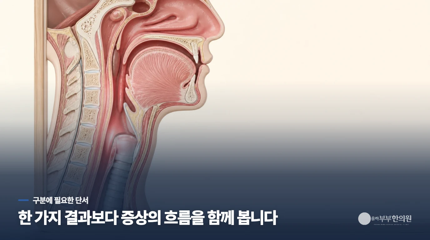 탁자에서 두 사람이 생활의 불편을 의논하는 장면