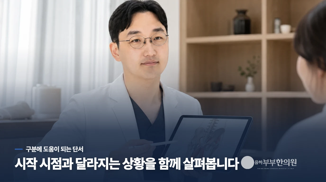 한의 진료에서는 자반이 생긴 때와 몸의 반응을 나눠 묻습니다
