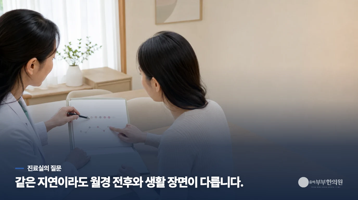 두 사람의 평가와 월경 전후 변화를 함께 살핍니다