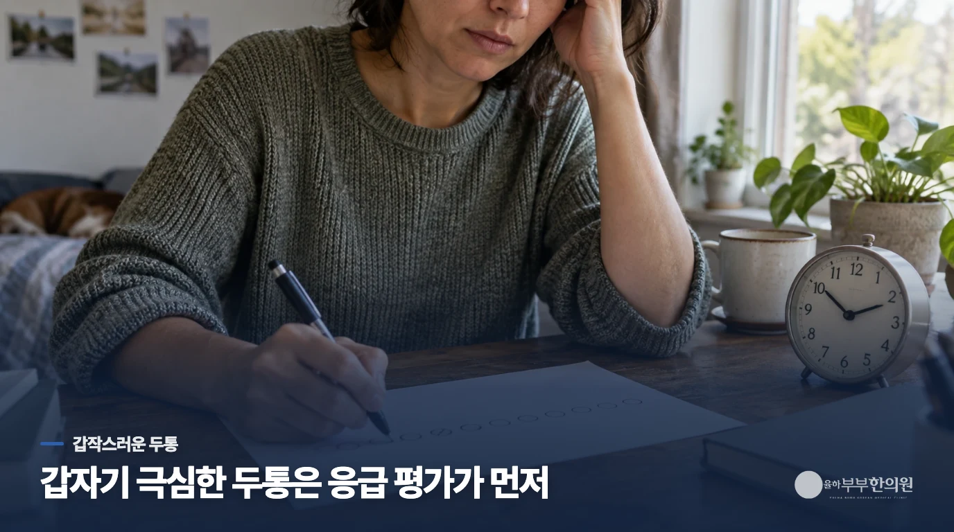 평소 두통과 응급 평가가 필요한 두통은 어떻게 다른가요?