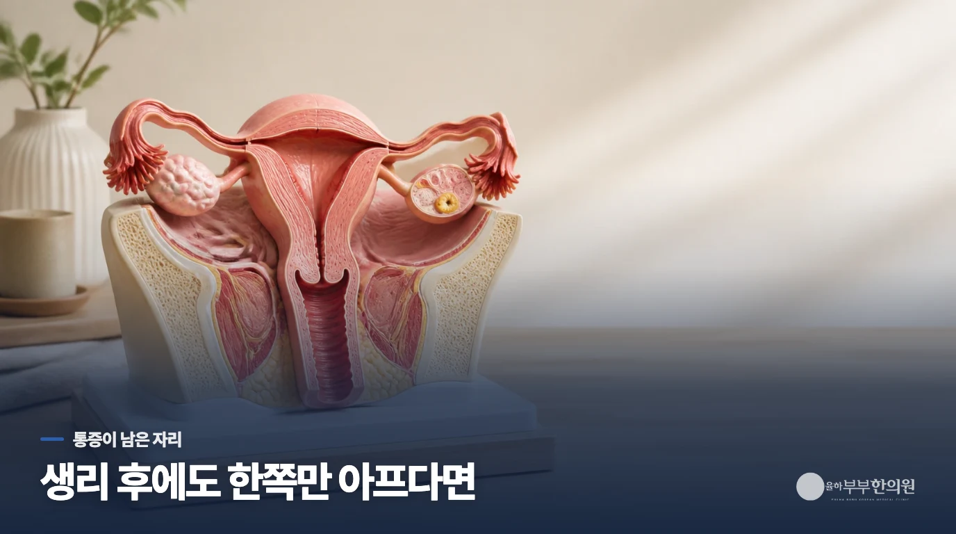 생리는 끝났는데 한쪽만 계속 아픈 이유