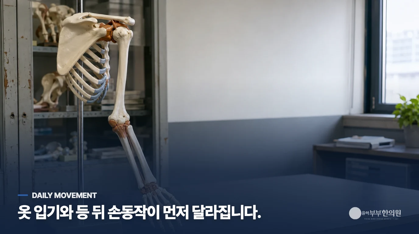 등 뒤로 손을 보내는 동작이 줄어드는 이유